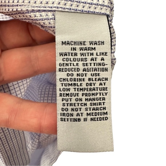 FORSYTH OF CANADA Non Iron Tailored Fit Shirt Size 18 34/35 100% Cotton Blue - Picture 6 of 8